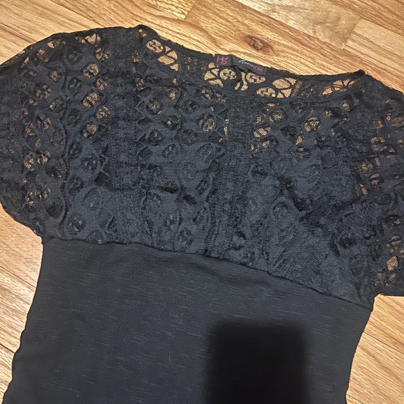 Whimsigoth lace top fitted tee - Picture 2 of 3